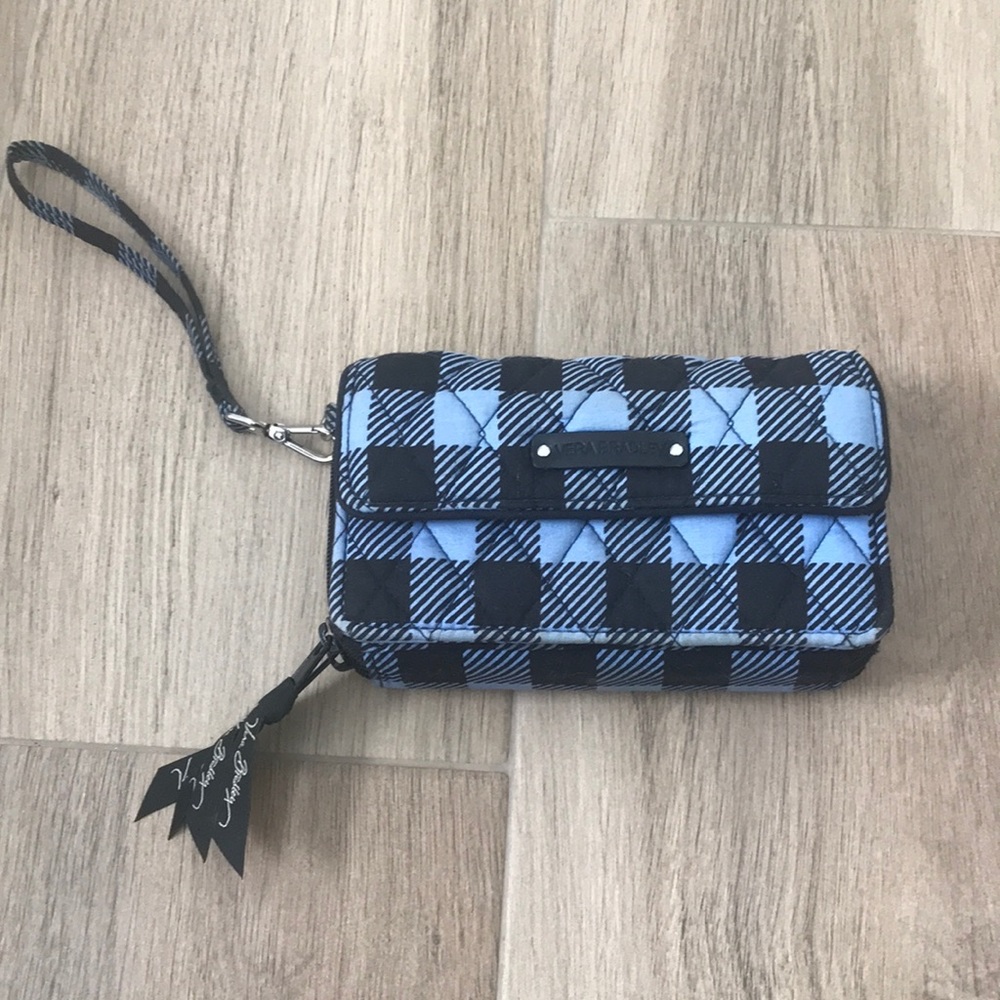 Blue and Black Vera Bradley Wrist Purse